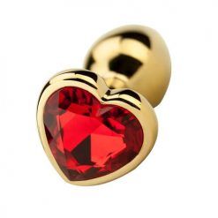 Precious Metals Heart Shaped Anal Butt Plug-Gold