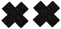 Black Glitter Cross Nipple cover- 1 pair