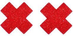 Red Glitter Cross Nipple cover- 1 pair