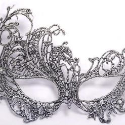 Gunmetal Mardi Gras Lace Eye Mask M10118