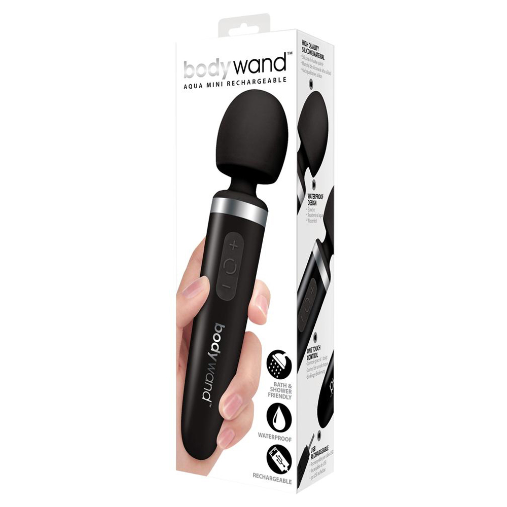 Bodywand Aqua Mini Rechargeable Massage Wand - Black - Image 2