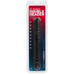 Doc Johnson Jr Veined Double Header Black 12in Dildo