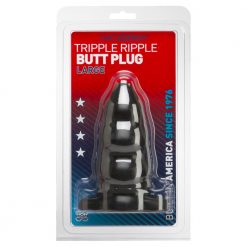 Doc Johnson Classic Triple Ripple Butt Plug Black Large