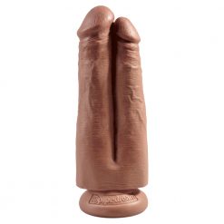 King Cock Two Cocks One Hole Tan 7in