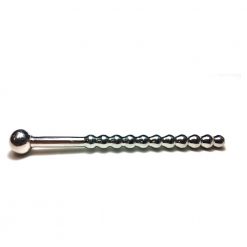 Rouge Garments Beaded Urethral Sound with Stopper Silver