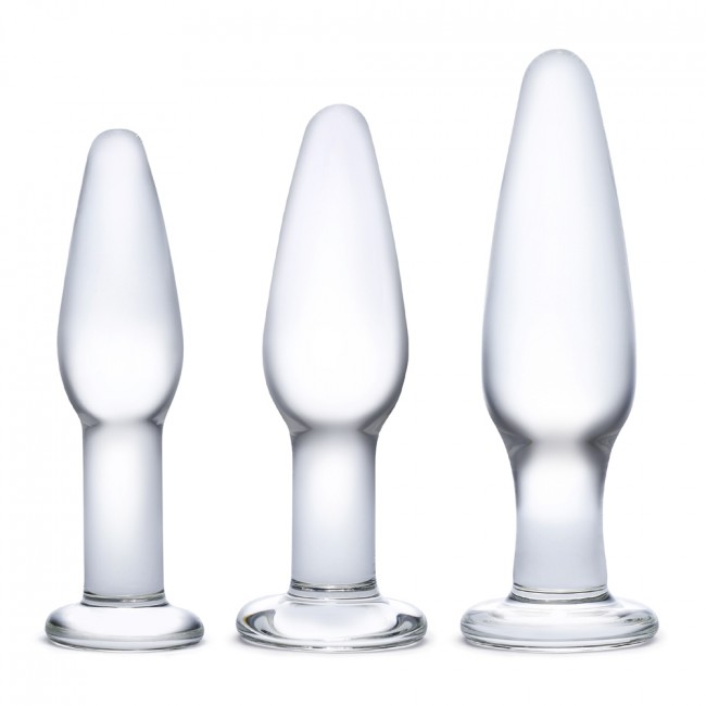 Glas Anal Training 3 Piece Set Glass Butt Plugs - Image 7
