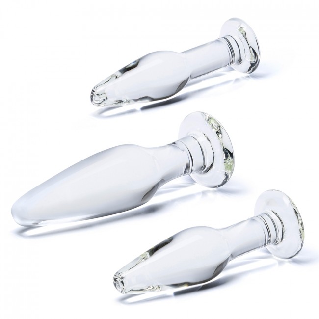 Glas Anal Training 3 Piece Set Glass Butt Plugs - Image 6