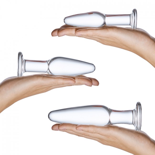 Glas Anal Training 3 Piece Set Glass Butt Plugs - Image 2