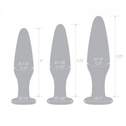 Glas Anal Training 3 Piece Set Glass Butt Plugs - Image 3