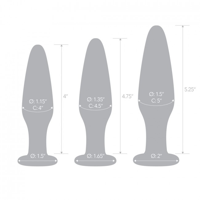 Glas Anal Training 3 Piece Set Glass Butt Plugs - Image 3