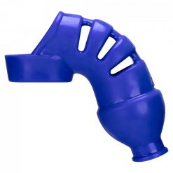 Alternative view of Hunkyjunk Lockdown Silicone Male Chastity Cage Blue
