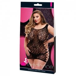 Lapdance Leopard Lace Mini Dress Plus Size Black - Image 3
