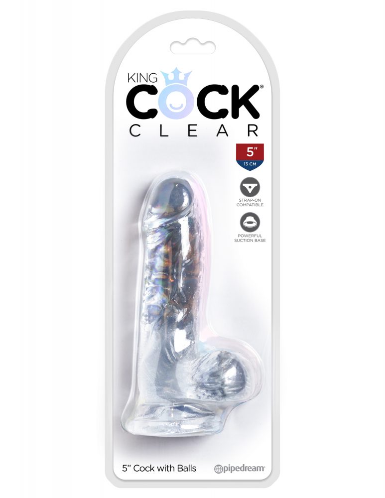 King Cock Cock with Balls Transparent 5in - Image 2