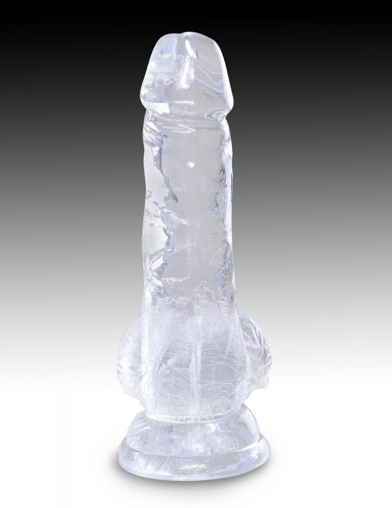 King Cock Cock with Balls Transparent 5in