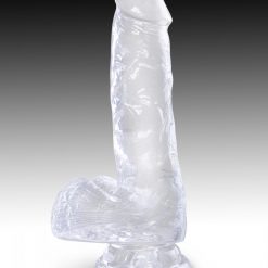 King Cock Cock with Balls Transparent 6in
