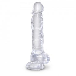 King Cock Cock with Balls Transparent 8in