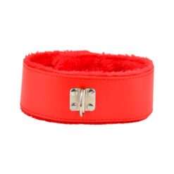 Alternative view of Bound to Please Furry Collar with Leash Red