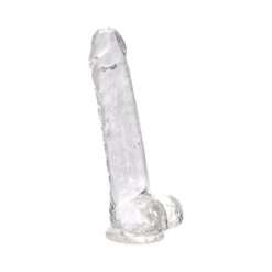 Loving Joy 8 Inch Dildo with Balls Clear - Image 3