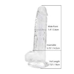 Loving Joy 8 Inch Dildo with Balls Clear - Image 6