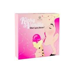 Kinky or Vanilla Adult Board Game - drawing of a woman licking a two flavour ice cream cone