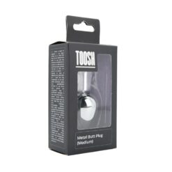 Toosh Silver Metal Butt Plug Medium Clear Stone - Image 8