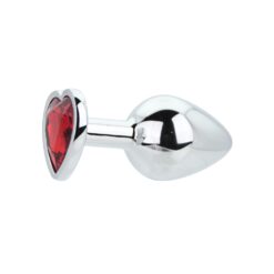 Toosh Heart Shaped Silver with Red Stone Medium - Image 5
