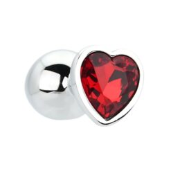 Toosh Heart Shaped Silver with Red Stone Medium - Image 7