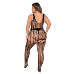Lace by LJ Plus Size Lace Up Suspender Bodystocking - Image 3