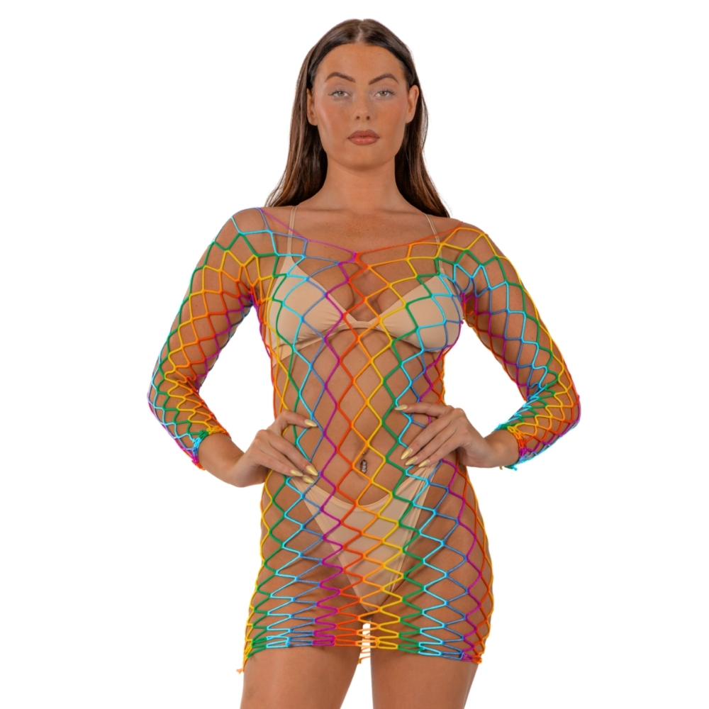 Lace by LJ Rainbow Long Sleeved Mini Dress - Image 3